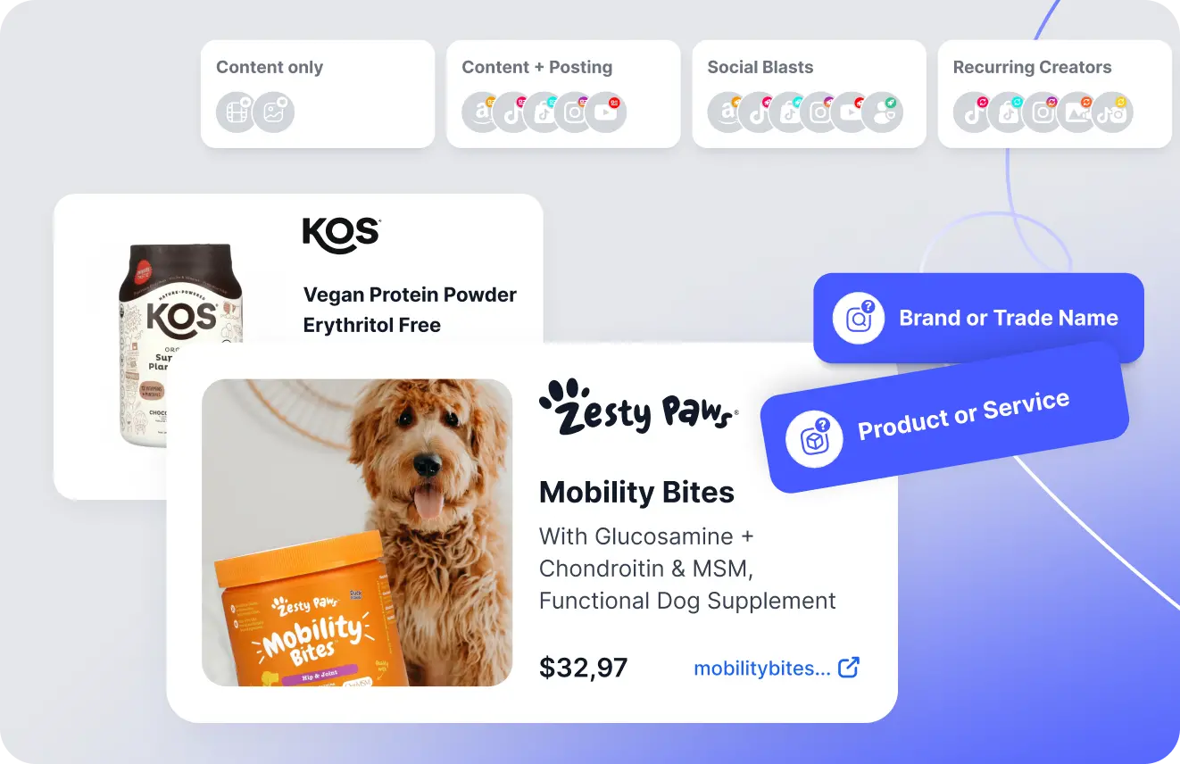 Campaign creation interface showing product setup with different service tiers